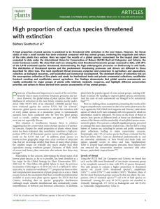 High proportion of cactus species threatened with extinction