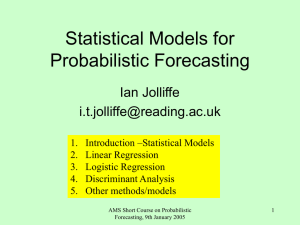 Statistical Models for Probabilistic Forecasting