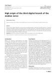 High origin of the third digital branch of the median nerve