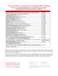 Lower Division Curriculum for Traditional BSN Program