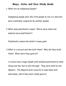 Maya, Inca, Aztec Study Guide Answers