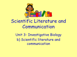 1b scientific literature and communication
