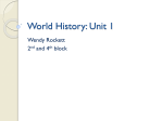 World History: Unit 1 - Mrs. Rockett