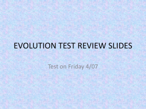 evolution test review slides - Sandora Biology