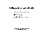 ADTs, Arrays, Linked Lists