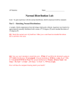 Discussion Worksheet * Normal Distribution