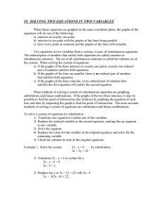 IX SOLVING TWO EQUATIONS IN TWO VARIABLES