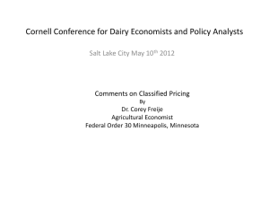 Cornell Conference for Dairy Economists and Policy Analysts