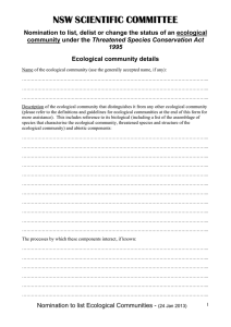 Nomination form for ecological communities