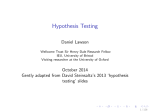 Hypothesis Testing - University of Bristol