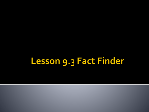 Lesson 9.3 Fact Finder Do Now