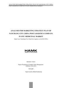 analysis for marketing strategy plan of nanchang city
