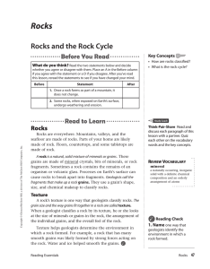 Rocks and the Rock Cycle