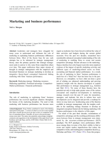 Marketing and business performance