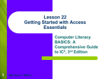 Lesson 22 Getting Started with Access Essentials