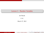 Lecture 2 - Random Variables