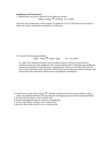 Equilibrium Review worksheet