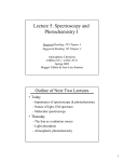 Lecture 5: Spectroscopy and Photochemistry I