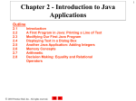 Chapter 2 - Introduction to Java Applications