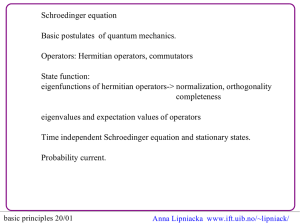 Schroedinger equation Basic postulates of quantum mechanics