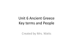 Unit 6 Ancient Greece Key terms and People