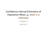 9.2 Confidence Interval of mean when SD is unknown