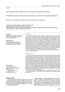 Hospital-acquired infections caused by antibiotic resistant bacteria