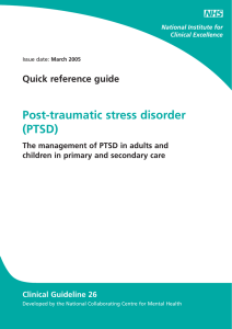 CG26 Post-traumatic stress disorder (PTSD): Quick reference guide