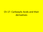 Ch 17- Carboxylic Acids and their derivatives