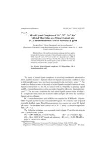 NOTE Mixed-Ligand Complexes of Cu2+, Ni2+, Co2+, Zn2+ with 2,2