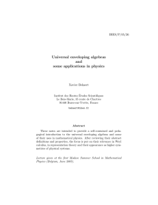 Universal enveloping algebras and some applications in physics