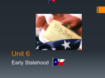 Early Statehood of Texas