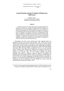 Sexual Selection and the Evolution of Human Sex Differences