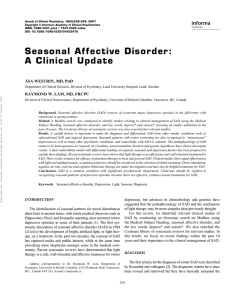 Seasonal Affective Disorder: A Clinical Update