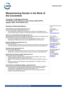 Mainstreaming Gender in the Work of the Convention Convention on