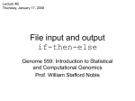 File I/O, if-then-else
