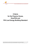 Criteria for the Passive House, EnerPHit and PHI Low Energy