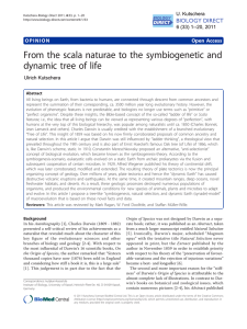 From the scala naturae to the symbiogenetic and dynamic tree of life