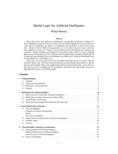 Modal Logic for Artificial Intelligence