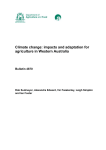Climate change: impacts and adaptation for agriculture in Western