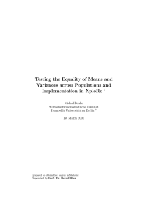 Testing the Equality of Means and Variances across