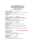 Learning Objectives 4-5 Developmental Psychology