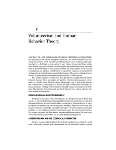 Volunteerism and Human Behavior Theory