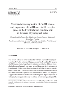 Neuroendocrine regulation of GnRH release and expression of