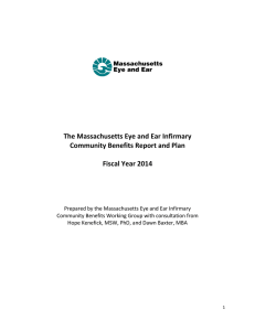 The Massachusetts Eye and Ear Infirmary Community Benefits