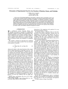 Discussion of Experimental Proof for the Paradox of Einstein, Rosen