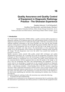 Quality Assurance and Quality Control of Equipment