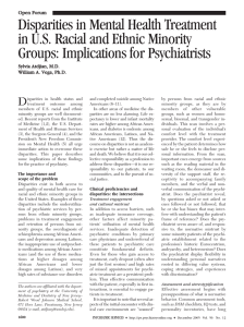 Disparities in Mental Health Treatment in US Racial and Ethnic