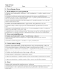 Work and Energy Study Guide - Ms. Gamm