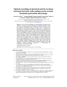 Optical recording of electrical activity in intact neuronal networks